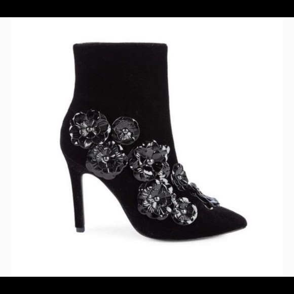 IAM NYC Isaac Mizrahi Black Floral Boots Size 8 - Picture 12 of 12